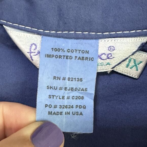 Fresh Produce Jacket Plus 1X Cotton Blue Lightweight Button Front Pockets Chore - Picture 7 of 12